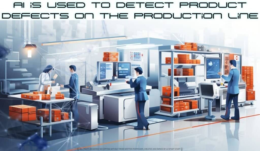 Picture illustrating AI's role in defect detection and production line efficiency.